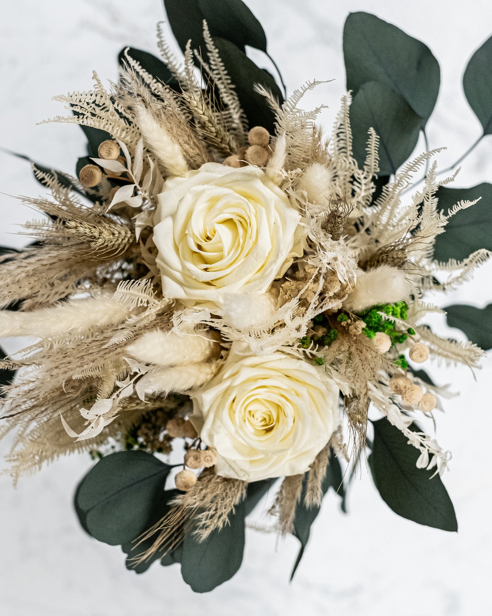 Evig Romantik - Brudbukett med evighetsblommor 2 Hållbar Bukett