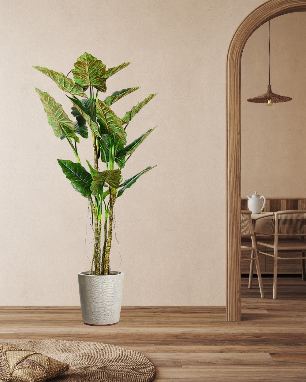 Konstväxt Colocasia träd - Med Plastkruka 3 Konstväxt Colocasia