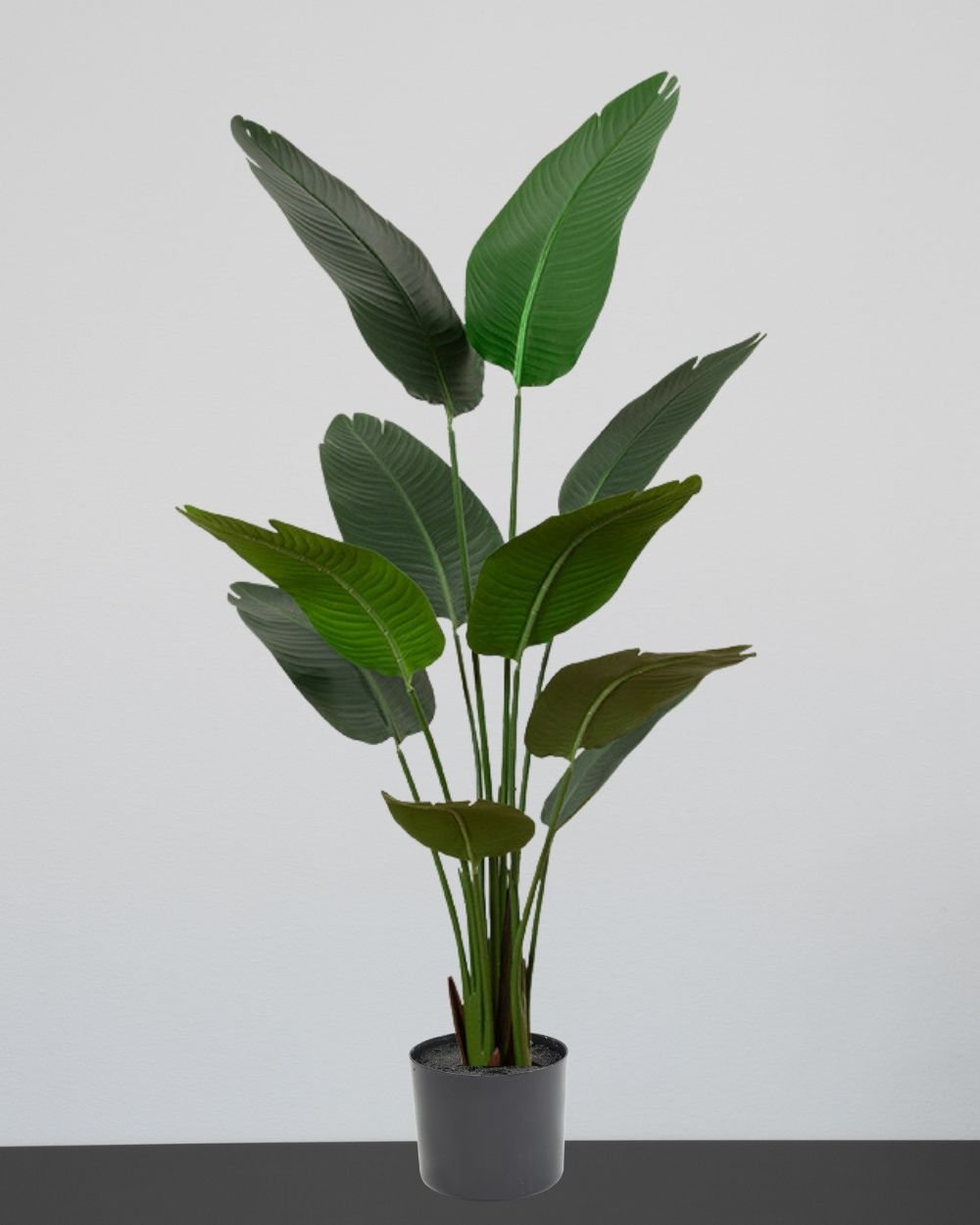 Konstgjord Strelitzia (Paradisfågelväxt) i Plastkruka 1 Konstgjord Strelitzia