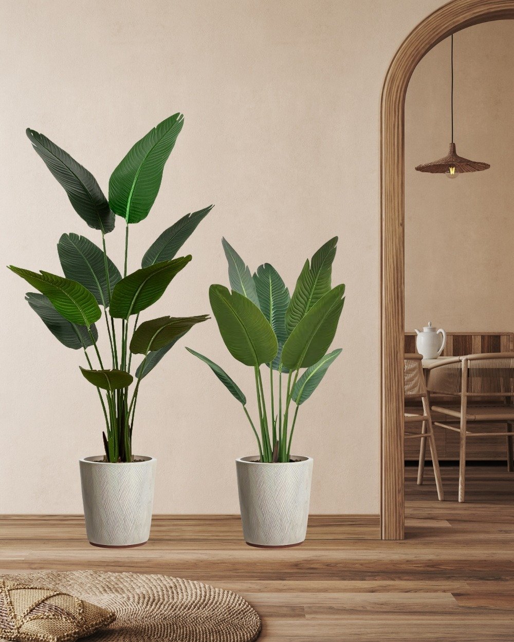 Konstgjord Strelitzia (Paradisfågelväxt) i Plastkruka 2 Konstgjord Strelitzia (Paradisfågelväxt) i Plastkruka - Bild 2
