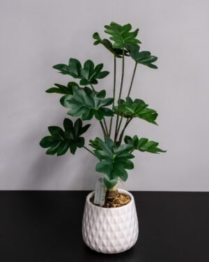 Konstgjord Philodendron krukväxt – med Keramikkruka - 60 cm Höjd 7 Konstgjord Philodendron krukväxt
