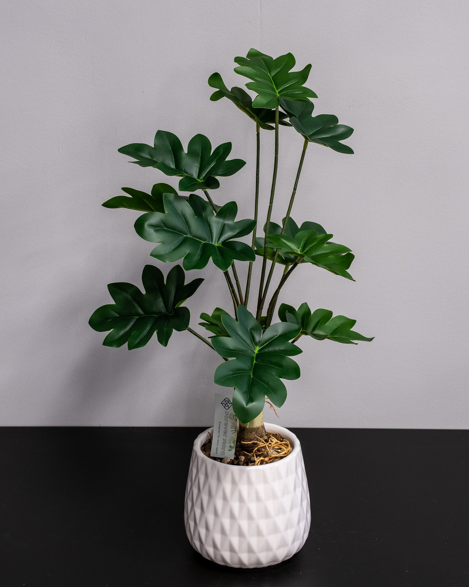 Konstgjord Philodendron krukväxt – med Keramikkruka - 60 cm Höjd 4 Konstgjord Philodendron krukväxt